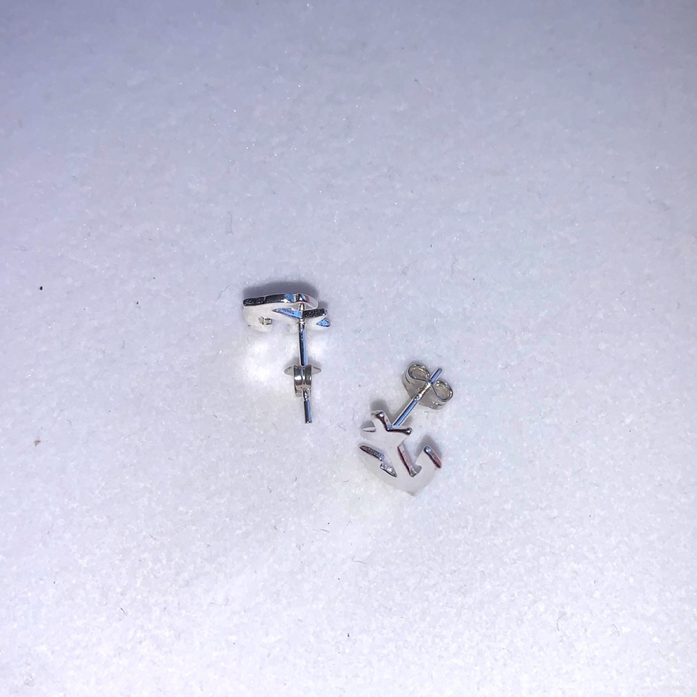 925 solid Sterling silver anchor earrings